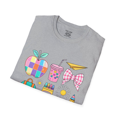 Back to School Unisex T-Shirt, Cute Teacher Gift, Classroom Vibes Shirt, Student Apparel, School Supplies Design Tee