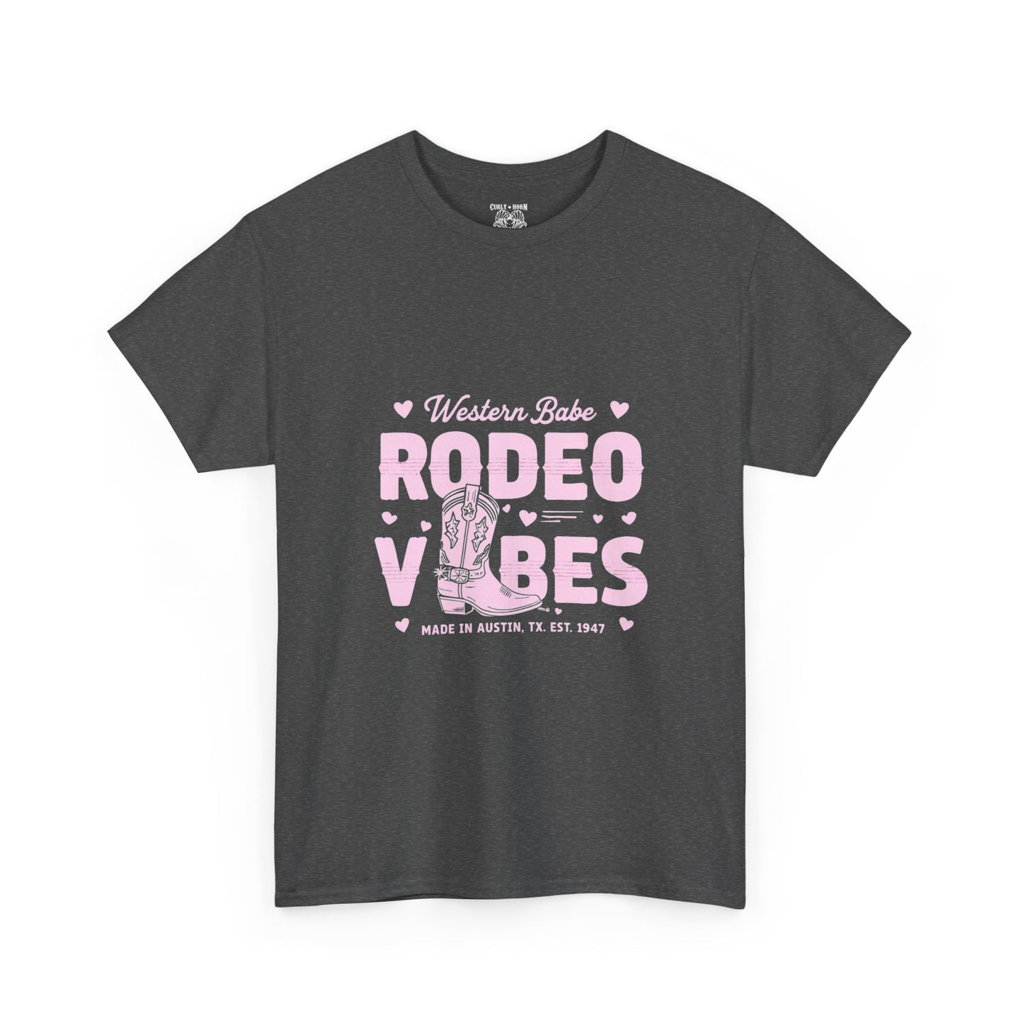 Western Babe Rodeo Vibes Unisex Heavy Cotton Tee, Graphic Tee, Rodeo Apparel, Country Music Shirt, Western Style, Casual Wear