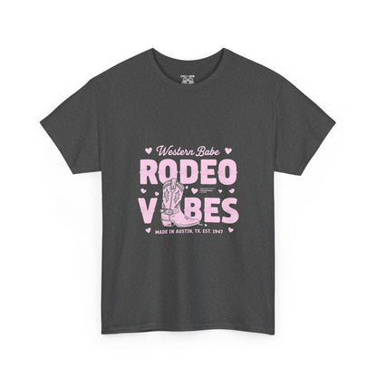 Western Babe Rodeo Vibes Unisex Heavy Cotton Tee, Graphic Tee, Rodeo Apparel, Country Music Shirt, Western Style, Casual Wear